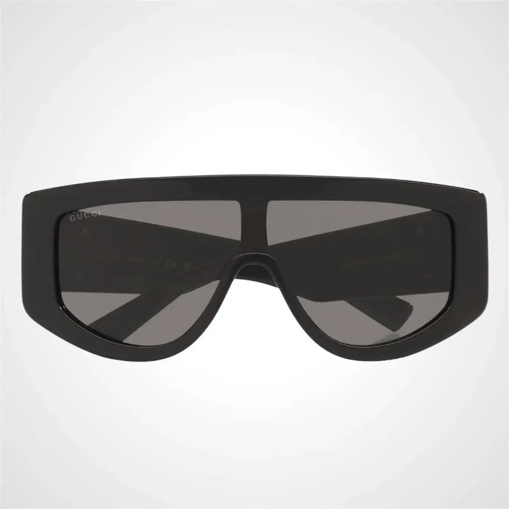 New GUCCI Sunglasses Black Wrap Shield Oversized Grey Lens GG 99-1-130mm
